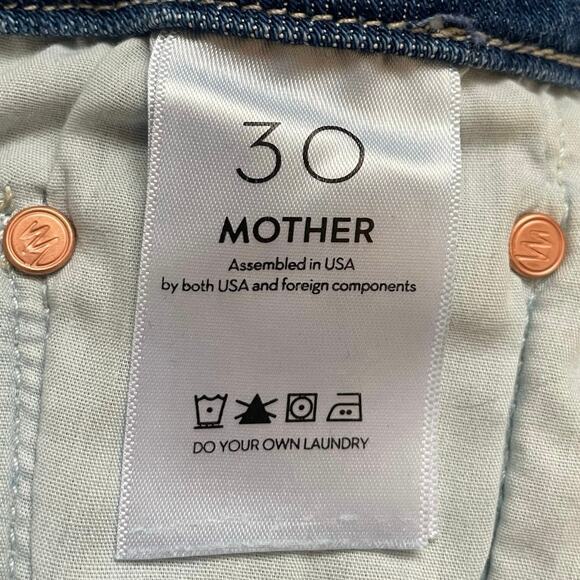 MOTHER The Roller Fray High-Rise Wide-Leg Jeans in Work Hard Play Hard Size 30 - Picture 11 of 11